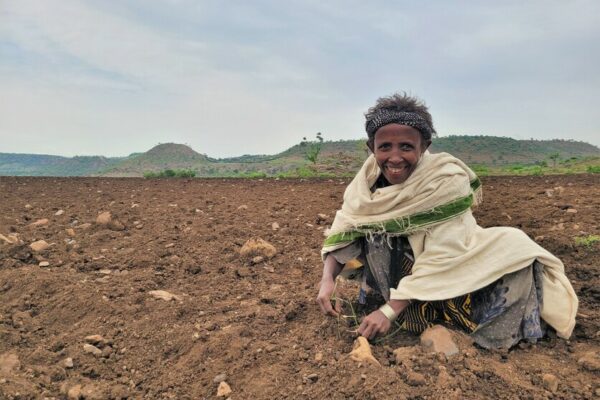 Amsal Abrea, 40, on one of her fields.

Climate change is affecting communities in Ethiopia. The country is facing the worst drought in the last 40 years. Women and girls have to walk long distances to find water. Livestock are dying and the fields are not producing enough crops. Livelihoods are at risk. 

Access to water is also for farmers very important. CARE helps farmers with a solar-powered irrigation system. Before Amsal’s fields were dry and she always faced the risk of losing her crops. Her fields are now supplied with enough water. “I produce twice as many crops as I did before,” the mother of seven children says, “It totally changed my livelihood. I eat three times a day instead of only twice and I can provide for my children’s education.”